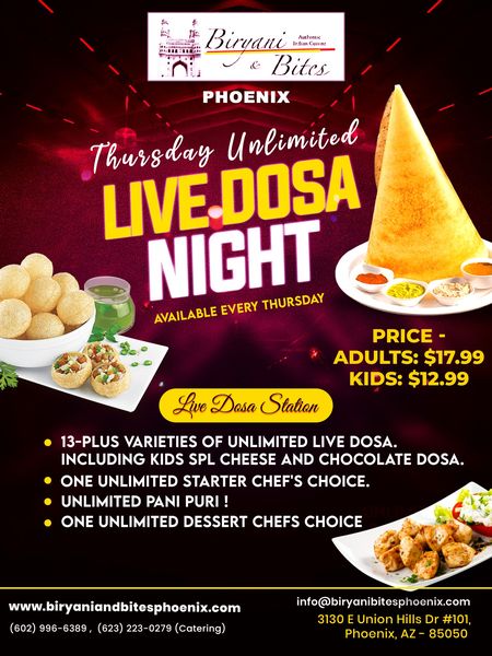 Thursday Unlimited Live Dosa Night